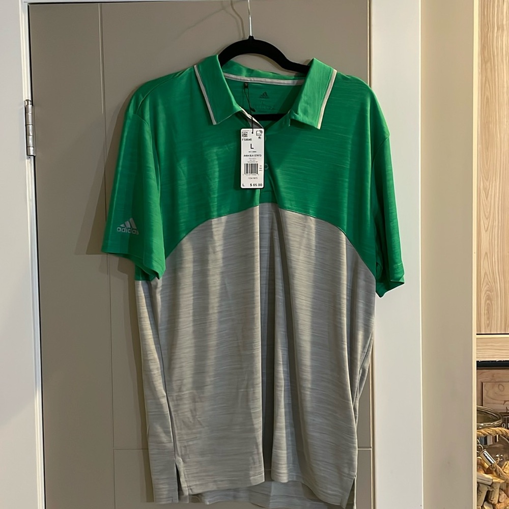 Adidas Men’s Team Green / Mid Grey sport polo